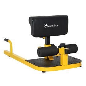 3-in-1 Multifunctional Padded Push Up Sit Up Deep Sissy Squat Machine Yellow