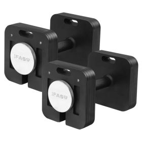 Adjustable Two Dumbbells Or Dumbbells Sets 50LB Square Dumbbell 9 In 1 Free Weights For Multi Weight Options Quick-Lock Adjustable (Option: defaulttitle)